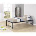 K&B B39-1-2 Hi Riser Bed with Black Metal Frame