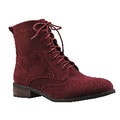 Refresh by Beston Women's 'Alexis' Wine Oxford Ankle Booties