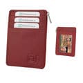 Identity Stronghold Red Leather RFID Blocking Mini Wallet