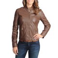 Vince Camuto Women's Chocolate Napa Lamb Leather Jacket