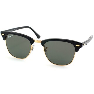 Ray-Ban Unisex RB 3016 Clubmaster Black/ Gold Polarized Sunglasses