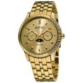 August Steiner Men's Gold Swiss Quartz Multifunction Diamond Bracelet Watch