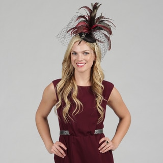 Swan Women's Black Feather Embellished Cocktail Fascinator