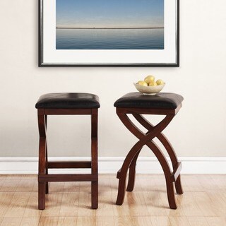 ETHAN HOME Jaidyn Espresso X-base 24-inch Counter Height Stool (Set of 2)
