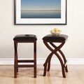 ETHAN HOME Jaidyn Espresso X-base 24-inch Counter Height Stool (Set of 2)