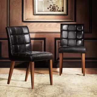 Alyn Dark Brown Retro Modern Tufted Dining Chair (Set of 2)