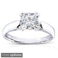 14k White Gold Cushion-cut Moissanite Solitaire Engagement-style Ring