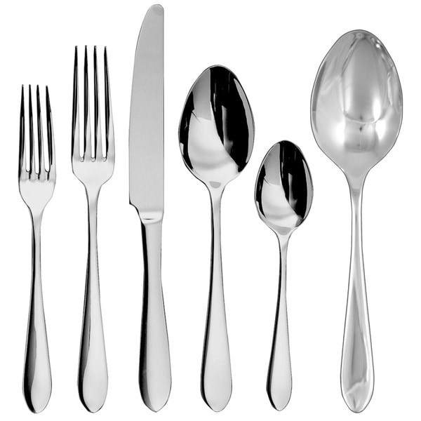 Ginkgo Linden 42-Piece Stainless Steel Flatware Set