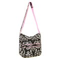 Jenni Chan Women's Black/Pink Damask Soft Crossbody Tote Bag