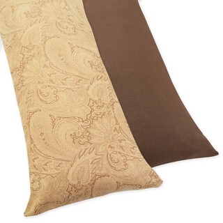 Sweet JoJo Designs Camel and Chocolate Paisley Reversible Body Pillow Case