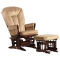 Dutailier Ultramotion Multi-position Coffee/ Light Brown Reclining 2-post Glider and Ottoman Set