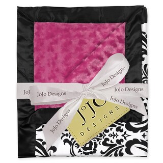 Sweet JoJo Designs Isabella Damask Hot Pink Minky Swirl Baby Blanket