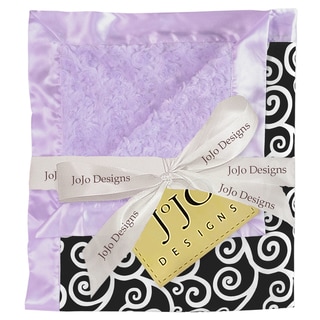 Sweet JoJo Designs Kaylee Purple and Black Minky Swirl Baby Blanket