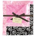 Sweet JoJo Designs Madison Pink and Black Minky Swirl Baby Blanket