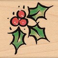 Penny Black Mounted Rubber Stamp 1.5"X1.5"-Hollies