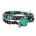 Timeless Ocean Sea Turtle Stone Double Wrap Bracelet (Thailand)