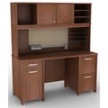 Bush Furniture Envoy Collection Double Pedestal Desk and Hutch