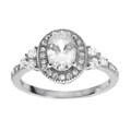 Tressa Sterling Silver Cubic Zirconia Oval Engagement Ring