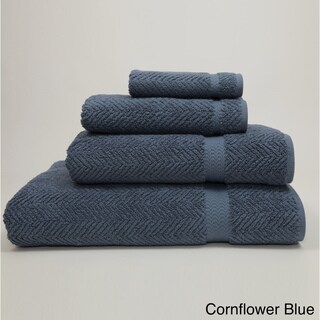 Authentic Plush Herringbone Weave Hotel and Spa Turkish Cotton 4-piece Bath Set