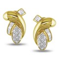 Miadora 14k Yellow Gold 3/8ct TDW Diamond Knot Earrings (H-I, SI2)