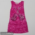 Paulinie Collection Girl's Sleeveless Guitar-print Tie-dye Dress