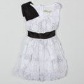 Paulinie Collection Girl's Polka-dot Embroidered Overlay Dress