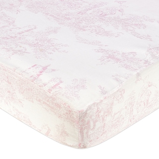 Sweet JoJo Designs Pink French Toile Fitted Crib Sheet-Image