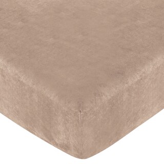 Sweet JoJo Designs Treasure Cove Camel Microsuede Fitted Crib Sheet-Image