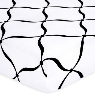 Sweet JoJo Designs Black and White Princess Fitted Crib Sheet-Image