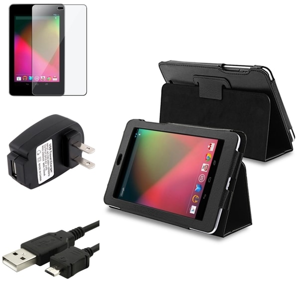 BasAcc Case/ Cable/ Travel Charger/ Protector for Google Nexus 7