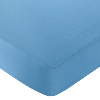 Click to Enlarge for Sweet JoJo Designs Surf Solid Blue Fitted Crib Sheet Sweet JoJo Designs Surf Solid Blue Fitted Crib Sheet-Image