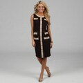 Amelia Women's Espresso Color Combo Knee-length Dress