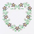 Stamped White Quilt Blocks 9"X9" 12/Pkg-Heart & Flowers