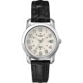 Timex Women's T2N435 Elevated Classics Sport Chic Black Leather Strap Watch