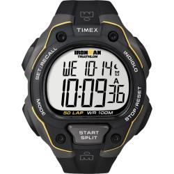 Timex Men's T5K494 Ironman Traditional 50-Lap Black/Grey/Yellow Watch