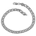 14k White Gold Double Link Charm Bracelet