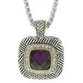 Tressa Two-tone Pave-set Cushion-cut CZ Necklace