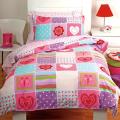 Heart Patchwork 5-piece Twin-size Bed in a Bag with Sheet Set