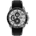 Jacques Lemans Men's Liverpool DayDate Black Leather Chronograph Watch