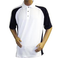 FootJoy Men's ProDry Pique White/ Navy Sport Golf Shirt