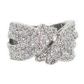 Silvertone Wraparound Ring with 134 Prong-set Round-cut Cubic Zirconia