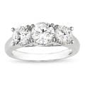Miadora 14k White Gold 2ct TDW Diamond 3-stone Engagement Ring (I-J, I1-I2)