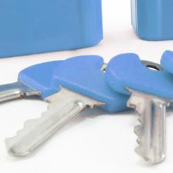 Turning Point Armored 40mm Blue Plastic Covered Padlocks (Set of 2)