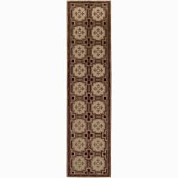 Hand-knotted Mandara Southwestern Beige New Zealand Wool R (2'7 x 10'2)