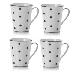 Mikasa Color Studio Black/ Platinum Mugs (Set of 4)
