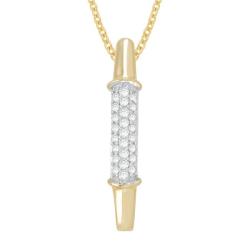 10k Yellow Gold 1/8ct TDW Diamond Fashion Necklace (J-K, I3)