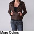 Ci Sono by Adi Junior's Faux Leather Wool Collar Jacket