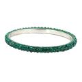 NEXTE Jewelry Silvertone Green Rhinestone Zecchino Bracelet
