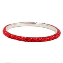 NEXTE Jewelry Silvertone Red Rhinestone Zecchino Bracelet