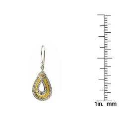 14k Gold and Sterling Silver Teardrop Dangle Earrings